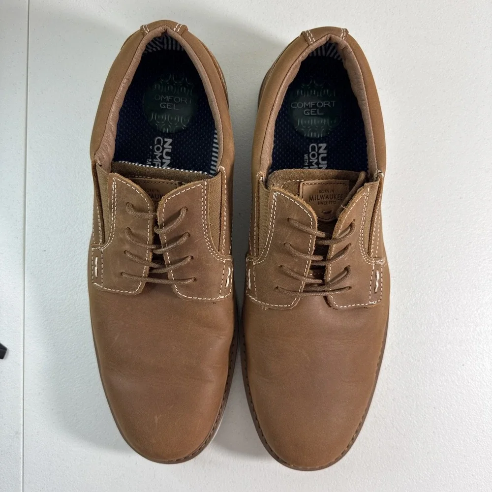 Nunn Bush Barklay Plain Toe Oxford Shoes Men's Sz 12.5‎ Camel LEATHER